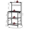 MAHANCRIS Bakers Rack with Power Outlet, Microwave Stand with Storage,