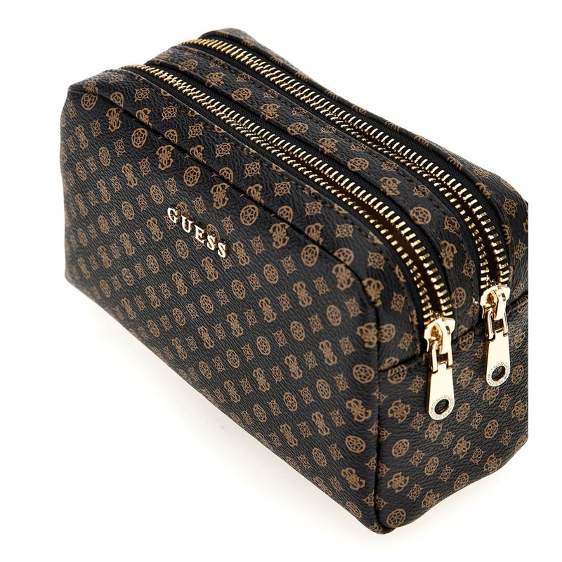 GUESS Double Zip Mocha Logo Multi, Mocha Logo Multi