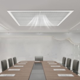 DOONARCES 30"Wx 30"H Pro Aluminum Return Filter Grille White HVAC Linear Bar Grilles Square Aluminum Exterior Vent Cover Grill for Air Ventilation Parts, Wall or Ceiling Mounted, White (30"x 30")