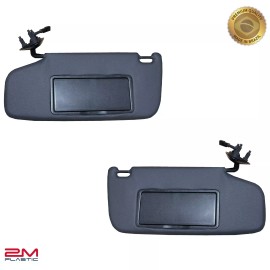 2MPLASTIC Sun Visor For Chevy Blazer S10 1995-2005 Set Pair OE Quality Black With Light