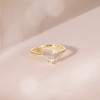 Mameloly CZ Wedding Bands for Women Gold Pear & Round