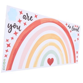 ULTECHNOVO Rainbow Wall Sticker for Room DIY Peel and Stick PVC Decal Beautiful Rainbow Themed Nursery Decor Cute and Hearts Design Easy to Apply No Residue