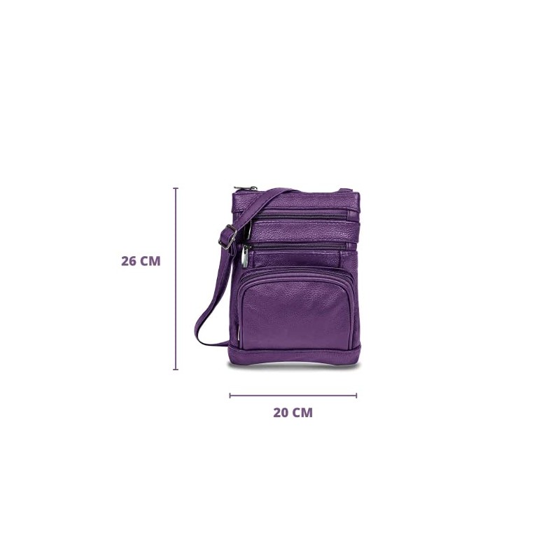 ShopINess Genuine Leather Shoulder Bag for Women, Purple