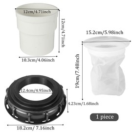 IBC Tote Lid Cap with Filter IBC Straight Ton Barrel Water Tank Cover Nylon Washable Water Tank Lids with Pipe