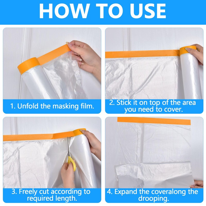 LLPT Tape and Drape Pre-Taped Masking Film | 2-Pack |