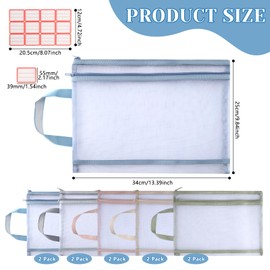 10 Pack Mesh Zipper Pouch Bags, Double-Layer Sorting Toy Storage Bags with Zipper, Breathable See-Through Board Game Storage, Puzzle Storage Bags for Building Blocks, Puzzles, Scrapbook, Books