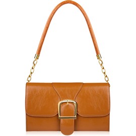 Shoulder Bag for Women, Faux Leather Women's Shoulder Handbags, Fashionable Tote Purses for Women with Removable Strap and Zipper Closure (Light Brown)