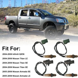 TINJO Oxygen Sensor Upstream & Downstream O2 Sensor Fit for Infiniti QX56 2004-2006, for Nissan Armada 2005-2006/Nissan Titan 2004-2006, Oxygen O2 Sensor 4PCS Replace OE# 234-5060, 234-4835