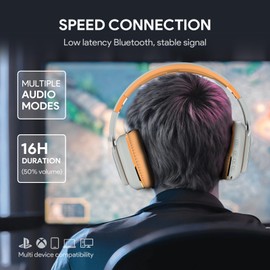 YPENSLZX Bluetooth Headphones, Foldable Wireless Over-Ear Headphones with Hidden Mic for Cell Phone, Laptop, PC, Suitable for Music, School, Workouts, and Gaming (Classic Black) (White)