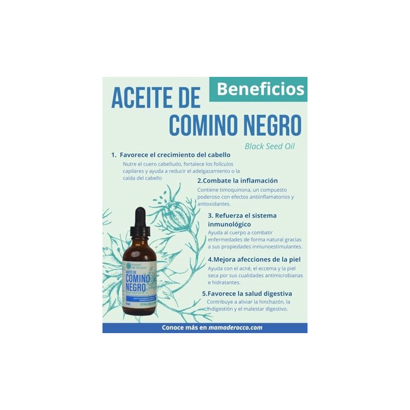 Mamá de Rocco | Aceite de Comino Negro Orgánico Prensado