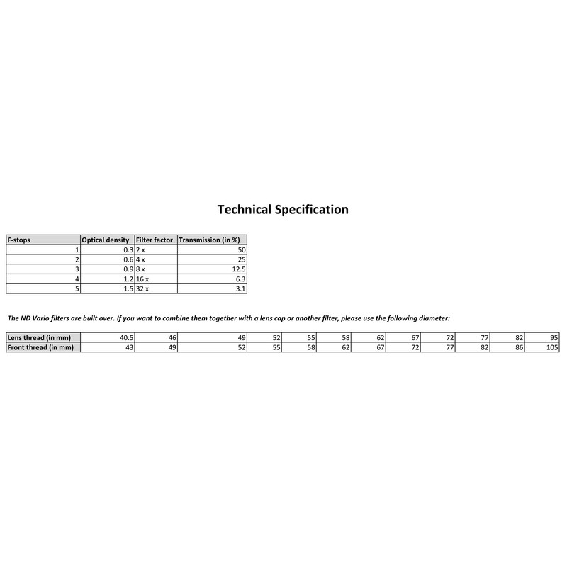 B+W 52mm XS-Pro Digital Vario Neutral Density ND Filter with