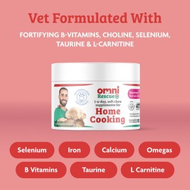Omni Dog Supplements - One-a-Day Home Cooking Dog Chews to Supplement Home Cooked Diet, Vet Grade with Nutrients and Vitamins to Help Prevent Nutritional Deficiencies, 30 Servings, Medium Dog 15-35 Kg