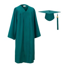 GradClassical Unisex Matte Graduation Gown Cap Tassel Set 2025 for High School, College, University and Bachelor (Emerald 57" Plus (6'0"-6'2"))