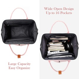 Women's School Backpack Girls Teenagers with RFID Pocket and USB Charging Port, Laptop Backpack School with 12-16 Inch Laptop Compartment for Women, Leisure, University, Work, Travel - S41-pink