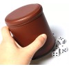 Leather Dice Cup Set Felt Lining Quiet Shaker with 5