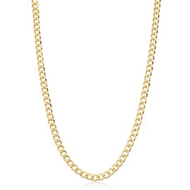 Kooljewelry 14k Yellow Gold Filled Miami Cuban Curb Link Chain Necklace (4 mm, 24 inch)