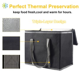 Large Cool Bag Box, Cooler Bag Box, 30L Thermal Food Delivery Bag, Insulated Picnic Lunch Bag, Cool Box, Insulated Shopping Bags, Cooling Food Bag for Camping BBQ Shopping Fishing Family Outdoor