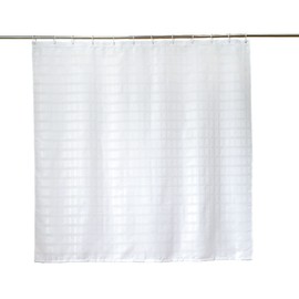 YISURE White Jacquard Shower Curtain 200Drop for Bathroom Tub, Waterproof Fabric Shower Curtain with Plastic Hooks 71" W x79 L /180x200cm