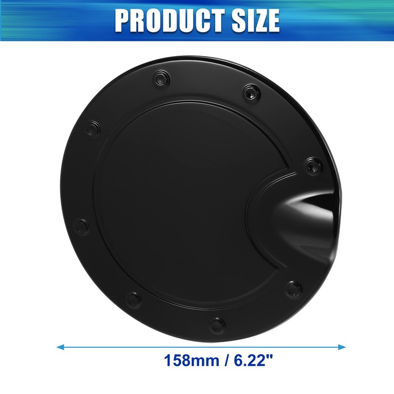 X AUTOHAUX Black Fuel Tank Cover Door Gas Filler Cover
