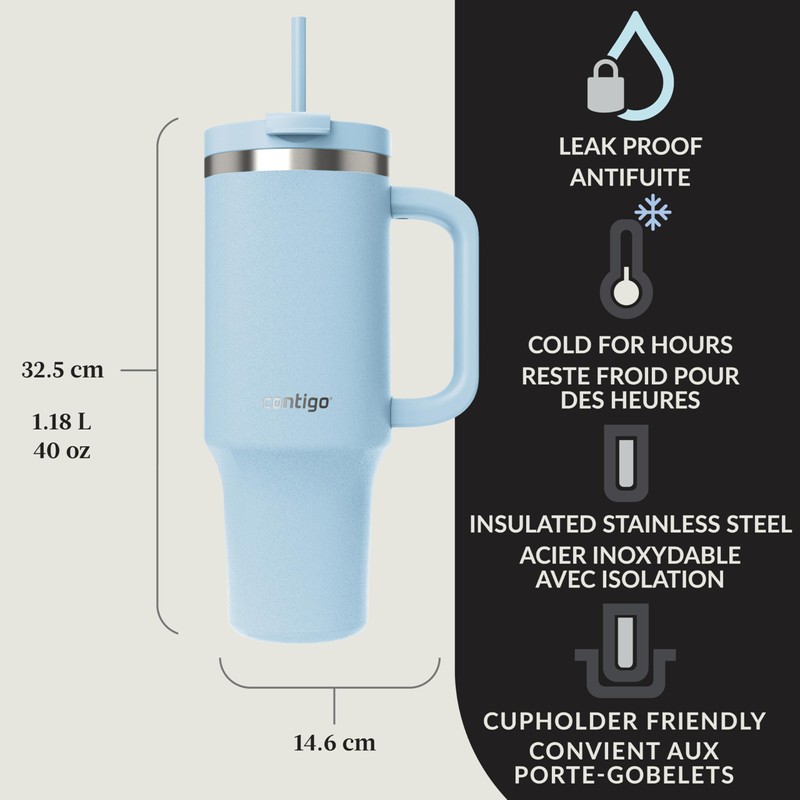 Contigo Streeterville 44oz Tumbler, Insulated Stainless Steel Water Bottle with