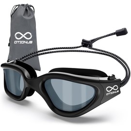 Otionus Swim Goggles, Polarized Adult Swimming Goggles Bungee Strap No Hair Pulling Anti-fog Pool Goggles for Men Women