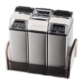 Il Pregio Double Spice Stainless Steel Seasoning Jar Shaker - 2 in 1 Salt and Pepper Dispenser with Adjustable Pour Holes (3)