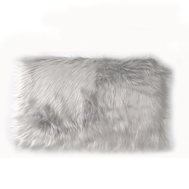 Indoor Modern Plush Carpet Mat Suitable for Bedroom, Living Room,Sofa,Chair,Photo Decor Anti Slip Plush Floor Mat for Playing and Crawling (Grey, 15.7'' X 23.6'')