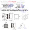 ZJWZJH 3 Pcs 16mm 5/8" Momentary Push Button Switch Square