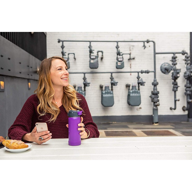 EcoVessel 's Perk-16oz (473ml) Drinking Bottle, Jazz Red, 16oz