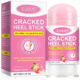 FANGCUN Heel Balm for Dry Cracked Feet (Peach), Urea Cream 60% Foot Balm Stick for Cracked Heel Repair - Moisturizes, Exfoliates, and Softens Dry, Thickened Skin, Callus Remover for Feet
