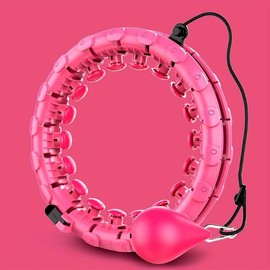 Smart Weighted Fitness Hoop For Adults, Massage Workout Equipment, Gift Adults And Beginners - Color: Pink