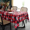 Christmas Tablecloth Rectangle, Plaid Table Cloth with Snowflake Decorations, Heavy