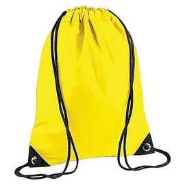 FATASH Large Waterproof Drawstring Sports Bag | Multi-Purpose Gym & Swim Trainer Sack PE Bags For School, Travel | Versatile Durable Swimming Beach Organizer Backpack For Men, Women & Kids Yellow