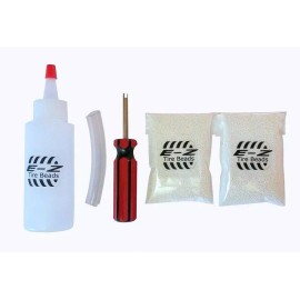 E-Z Tire Beads Motorcycle Balance Deluxe Kit Ceramic 2+2 oz(4 Total) Chrome Caps