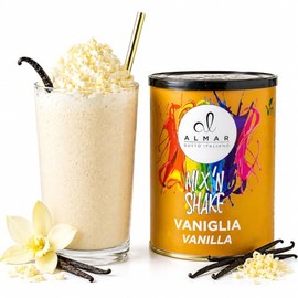 ALMAR Mix'n Shake Preparato in Polvere per Frappè 500g, Plant Based, Senza Glutine e Lattosio, Ricco di Fibre, Facile e Veloce, Made in Italy, 16 Porzioni (Vaniglia)