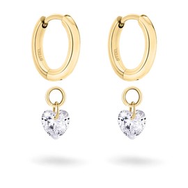 Tamaris TJ-0366-E-16 Creole Earrings, Stainless Steel, Cubic Zirconia