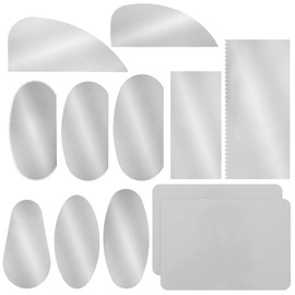 YOKIVE 10Pcs Steel Pottery Tools, Serrated Scraper Clay Ribs 10 Sizes Stainless Steel Sculpture Modeling Cutter Ceramic Tools with 2 Gray Chamois Cloth
