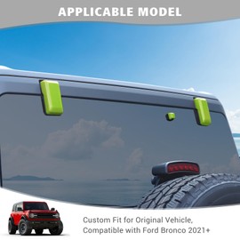 Jimen Compatible with Ford Bronco 2021-2024, 3PCS Tailgate Rear Window Hinge Liftgate Glass Hinge Cover Exterior Trim Accessories (Green)