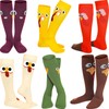 HooLing 6 Pairs Thanksgiving Turkey Compression Socks Fall Autumn Knee