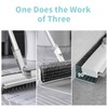 Floor Scrub Brush with Long Handle, 3 in 1 Scrape