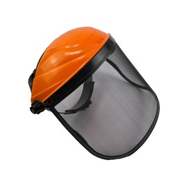 Trimming Full Face Protector Protective Screen Multipurpose Mesh Visor for Gardening Landscaping Lightweight, Orange