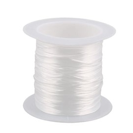 The Orange Emporium White Flat Elastic String, Elastic Beading Thread, for Stretch Bracelet Making, 0.8mm, about 10m a roll (EW-S001-18)