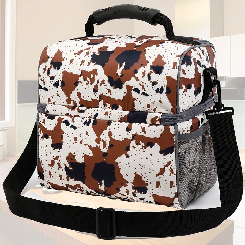 FlowFly Insulated Lunch Bag Adult Lunch Box Large Tote Double