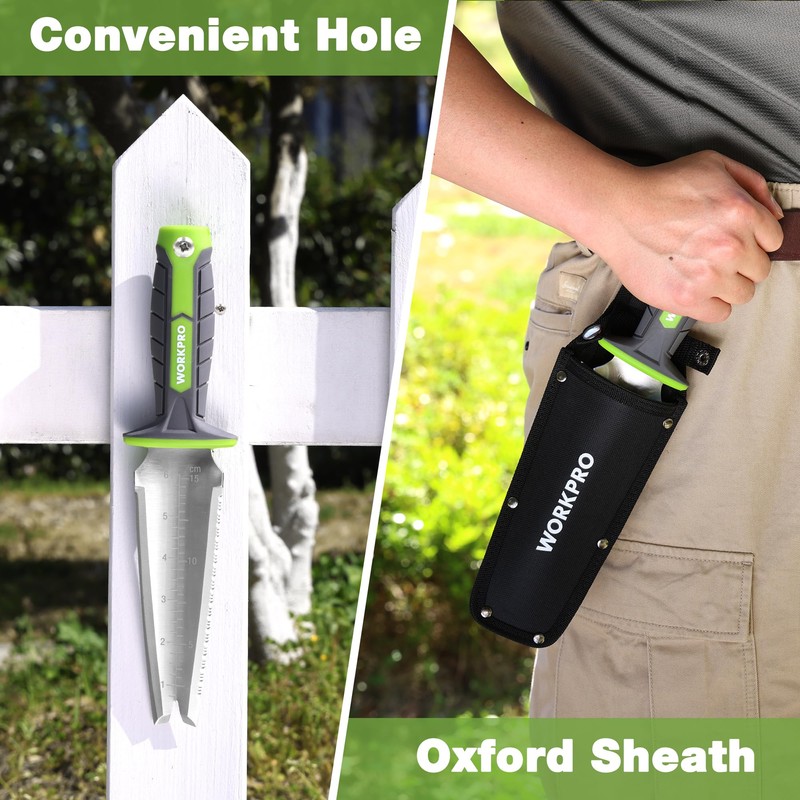 WORKPRO Hori Hori Garden Knife, Garden Tools with Oxford Sheath,