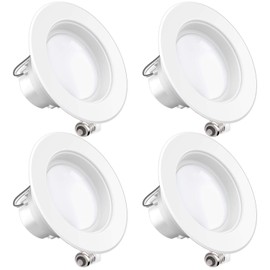 Sunco Lighting 4 Inch LED Can Lights Retrofit Recessed Lighting, Baffle Trim, Dimmable, 5000K Daylight, 11W=60W, 660 LM, Damp Rated, Replacement Conversion Kit – UL Energy Star Listed 4 Pack