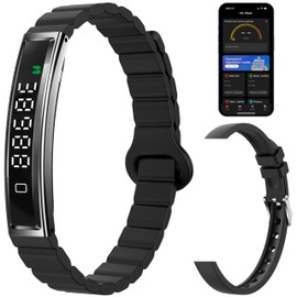 CNBRO Smart Bracelet Fitness Tracker Heart Rate Monitor Sleep Activity Tracker Step Counter Calories Pedometer Waterproof Slim Thin Health Band for Women Ladies Men, Free App, 2 Bands