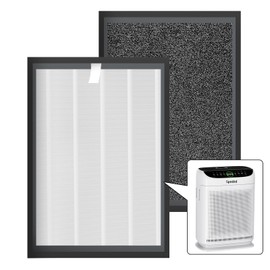 Spnoid ZX001 Replacement Filters (2-Pack) True H13 HEPA and Activated Carbon 3-Layer Filter – Removes 99.97% of Allergens, Pet Dander Odors for Home Office