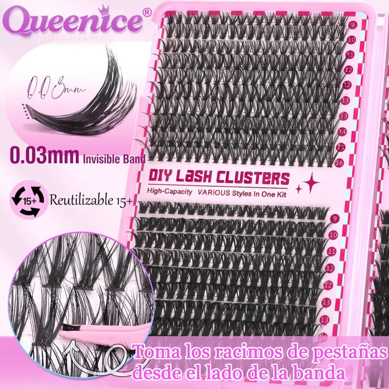 Kit De Extensiones Pestañas 800racimos Volumen D-mix 8-16mm