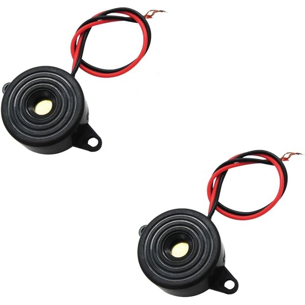 2 Pcs Piezo Electronic Buzzer Alarm (3-24V DC) Sounder for