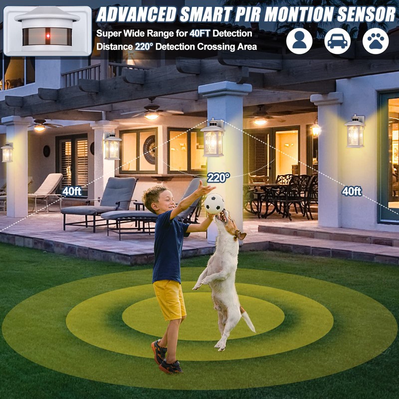 Advanced Motion Sensor Outdoor Lights 2 Packs - White Dusk